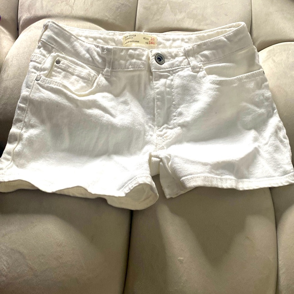 White denim shorts